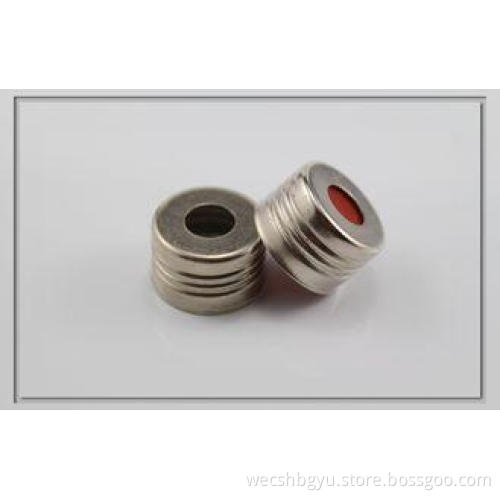 sampler vials screw cover caps with 8mm central hole / PTFE